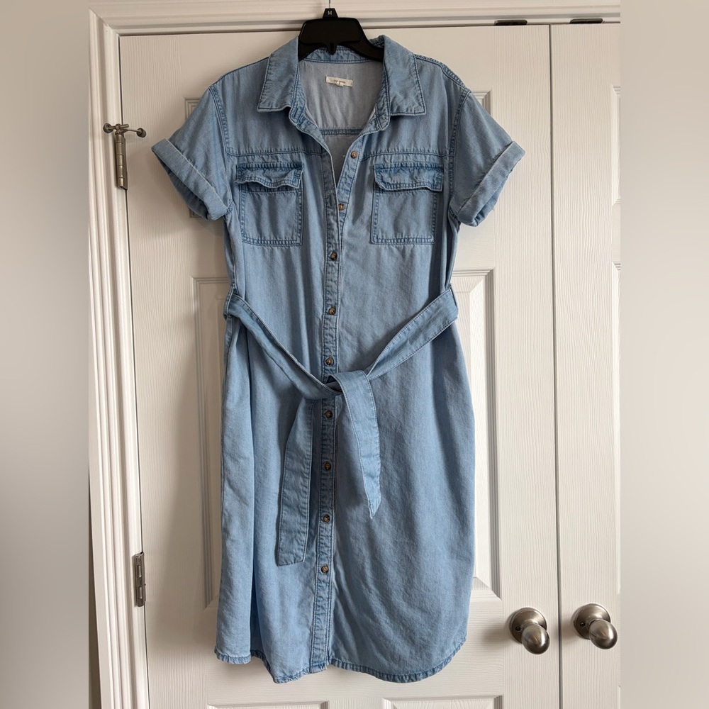 Maurices Light Blue Denim Dress